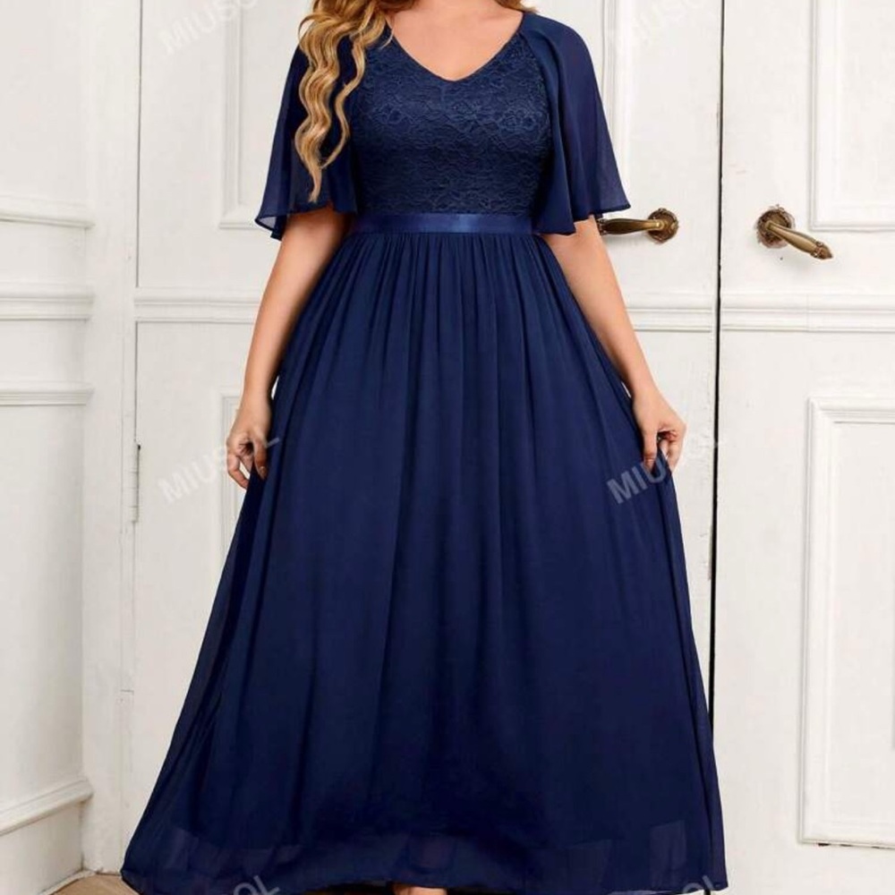 Elegant Navy Blue Evening Gown dress